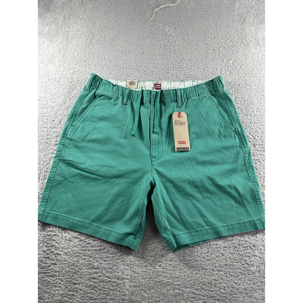 Levi's XX Chino EX Shorts Mens XL Blue Teal Elastic‎ Waist Cargo Stretch NWT